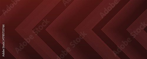 Abstract red neon arrow light glow background. Futuristic cyber laser line motion banner for casino. Dynamic techno perspective beam 3d graphic design. Cool party power and energy boost led tunnel