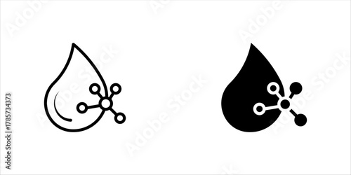 Eco cosmetics icon. Hyaluronic acid stamp, badge or sticker. Organic skin care component. Vector