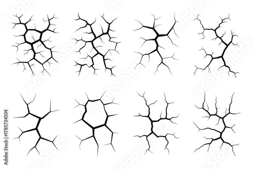 Cracked Concrete Wall Texture – Broken Ground Surface with Dry Soil Fissures, Earthquake Damage Effect, Rough Distressed Background