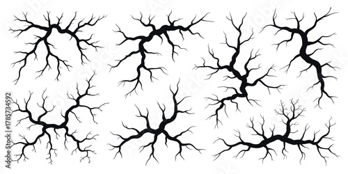 Cracked Concrete Wall Texture – Broken Ground Surface with Dry Soil Fissures, Earthquake Damage Effect, Rough Distressed Background