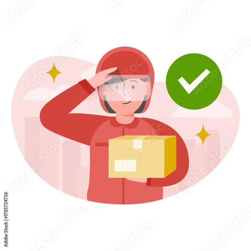 delivery successful illustration