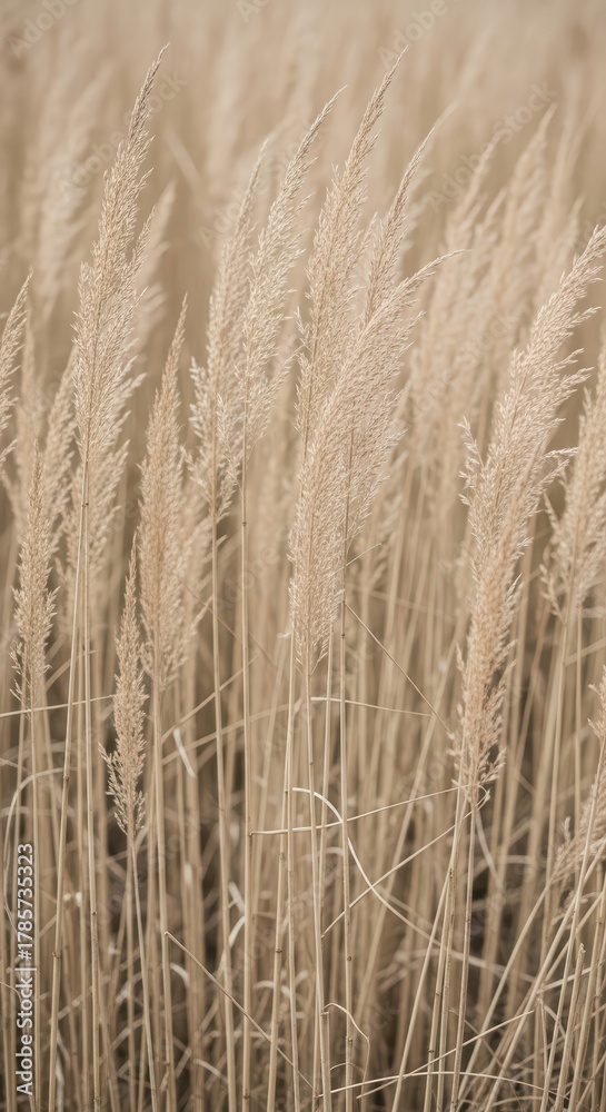 Obraz premium Golden wheat field swaying in the wind on a sunny day