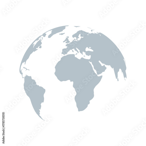 Minimal Flat Globe Planet Earth Icon Vector Illustration