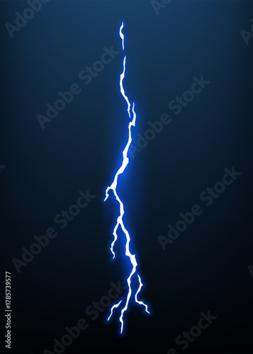 Lightning animation with sparks. Electricity thunderbolt danger, light electric powerful thunder. Bright energy effect, Vector illustration