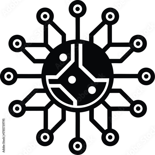 Adobe Illustrator Artwork Big data and AI technology, Business intelligence and AI data science, Automating data processing, Machine learning and business intelligence, AI driven data processing, KPI 