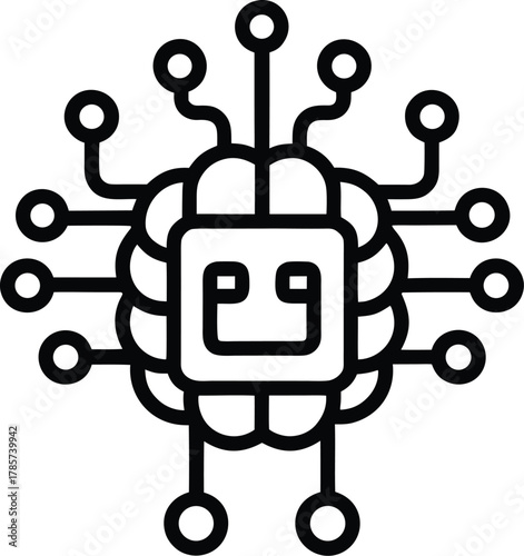 Adobe Illustrator Artwork Big data and AI technology, Business intelligence and AI data science, Automating data processing, Machine learning and business intelligence, AI driven data processing, KPI 