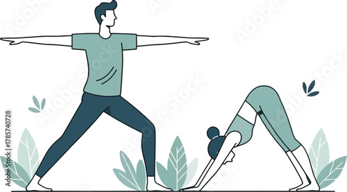 Yoga and Meditation Concept Illustration: Zen Lifestyle, Wellness, and Spiritual Balance Vector