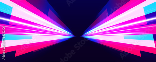 Abstract neon light trails in colorful spiral patterns. Vector PNG perfect for city motion backgrounds, racing graphics, or digital banners. Dynamic luminous composition.