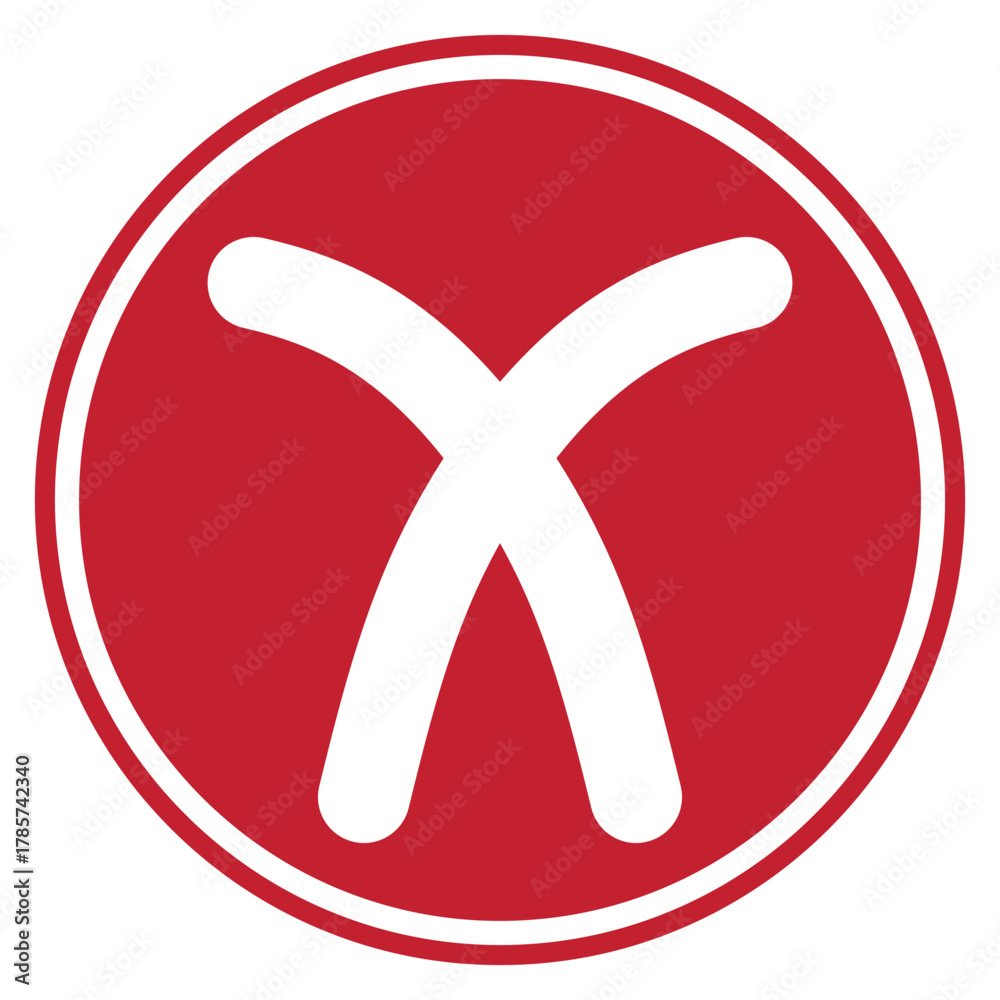 Fototapeta premium Red cancel icon with white X for error interface design
