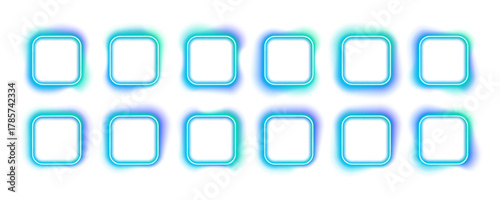 Colorful luminous circle frame isolated on transparent background in PNG format. Ideal for futuristic web graphics or digital posters. Radiant glowing detail.