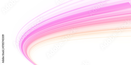 Yellow-pink glowing trails flow across a transparent PNG, symbolizing fast motion and data networks. Polygonal shapes orbit the neon paths. Great for tech banners or presentations.