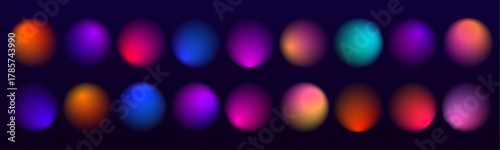 Blur gradient round shape with pastel neon tones on white transparent background. Perfect for holographic designs, badges, or decorative icons. Soft luminous glow effect.