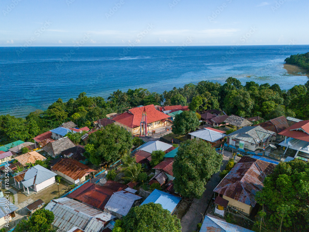 Fototapeta premium The View of Booi Village in Saparua Island, Central Maluku, Indonesia