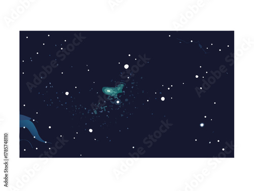 Night sky. Starry galaxy, night universe with shining stars. Space infinity with milky way starlight glow astronomical vector background
