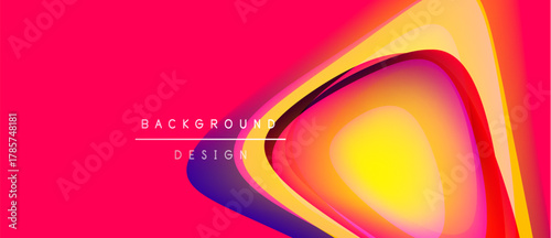 Vibrant abstract design. Fluid shapes blend pink, yellow, purple hues. Modern background element for digital projects.