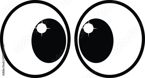 Cartoon eyes vector graphics illustration funny eyes clip art design eps silhouette