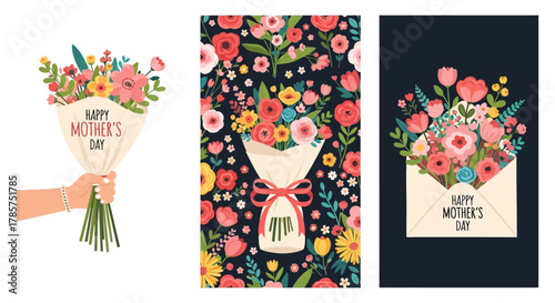 Happy Mother's Day Floral Card & Pattern Collection