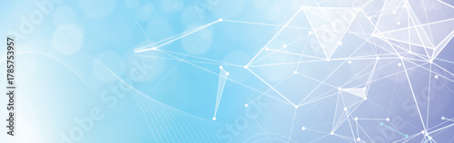 Abstract tech network with connected lines and dots. Network and connection background for your presentation template