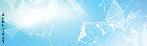 Global network connection banner design. Digital technology and big data analysis background. Geometric plexus line design for poster, brochure, cover, banner, header, website, presentation template