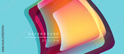 Abstract layers create vibrant visual effect. Gradient colors blend, forming dynamic composition. Modern design element for backgrounds.