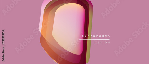 Abstract geometric shape dominates pink backdrop. Layers create depth, texture. Design suggests modern aesthetic, visual interest.