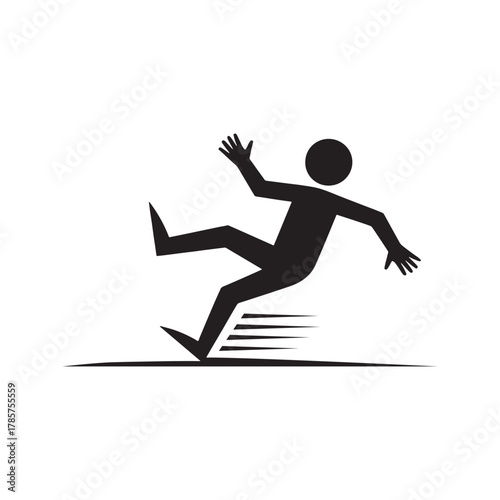 Caution wet floor icon vector