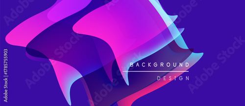 Abstract fluid shapes, vibrant colors, purple hues dominate design. Modern background with gradient effects, dynamic composition.