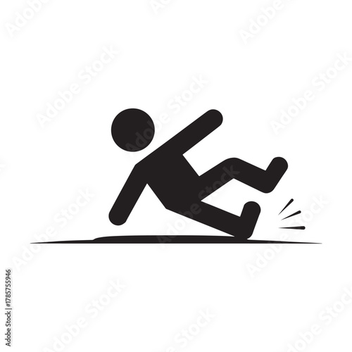 Caution wet floor icon vector