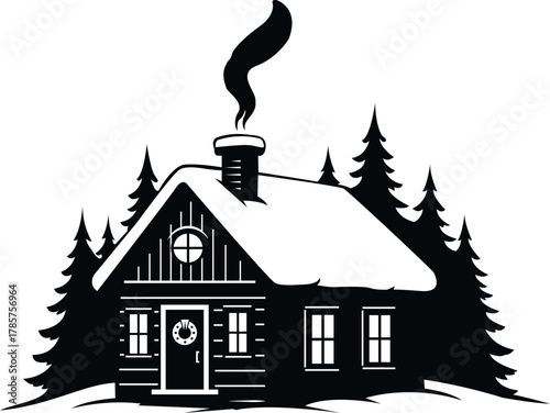 An icon of a house in fire with a cartoon style roof and window on an estate property