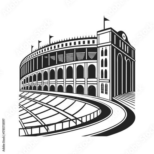 Vintage Stadium Illustration 