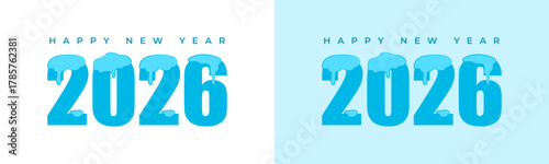 Happy new year 2026 winter snow banner design. seasonal greeting card for upcoming cold weather celebrations and events. Vector Happy new year 2026 design. 2026 logo text design.