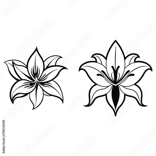Simple lily flower outline — a symbol of purity, peace, and devotion.