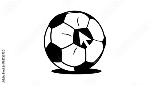 Soccer online bet symbol, ball and mouse arrow