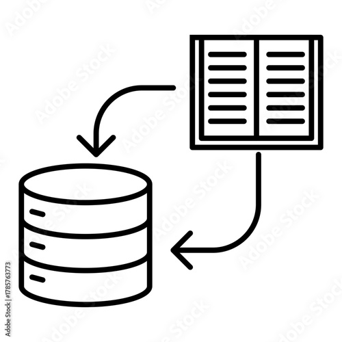 AI training data line icon with editable stroke
