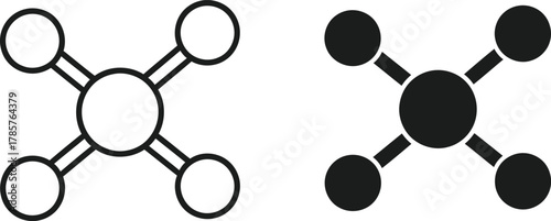 Molecule structure diagram chemical bond science atom vector illustration eps silhouette