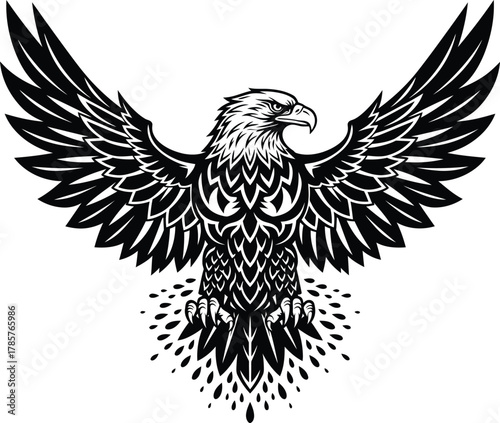 Eagle vector illustration soaring bird of prey wildlife animal design art eps silhouette
