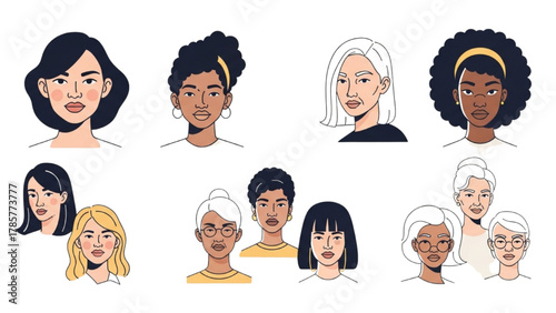 Diverse Women Faces Portraits of Beauty and Individuality