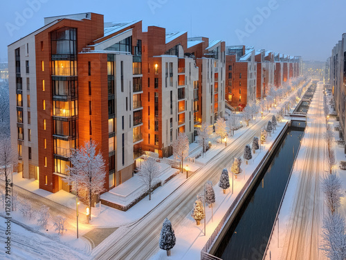 night snow in poland