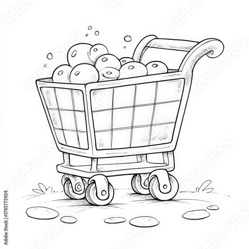 Shopping Cart, coloring pag...