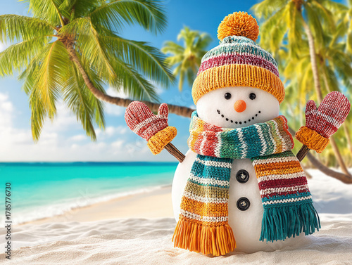snowman on a beach