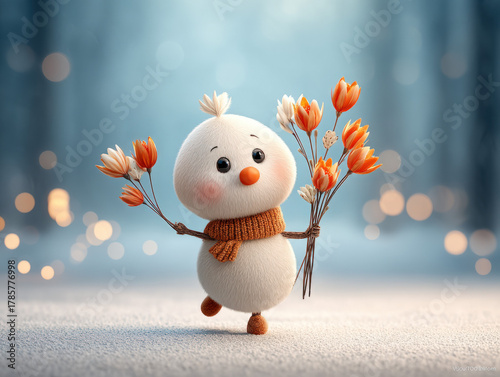 snowman with stick arms