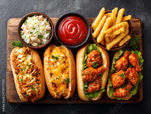 table of Super Bowl food