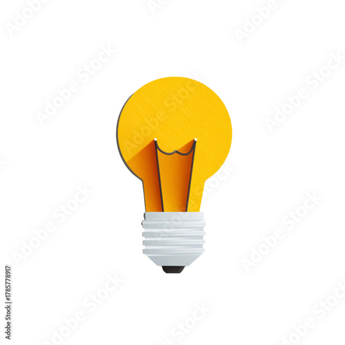 flat 2D icon vector illustrator a glowing light bul
