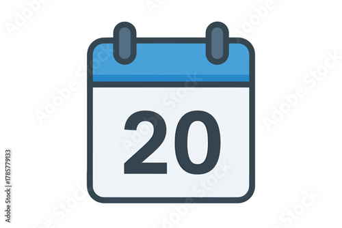 Calendar icon illustration flat vector design element for appointment scheduling and reminders isolated on white background