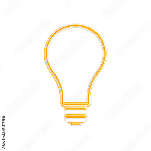 flat 2D icon vector illustrator a glowing light bul