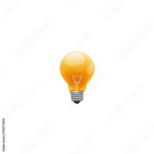 flat 2D icon vector illustrator a glowing light bul