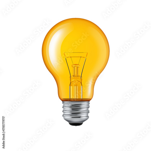 flat 2D icon vector illustrator a glowing light bul