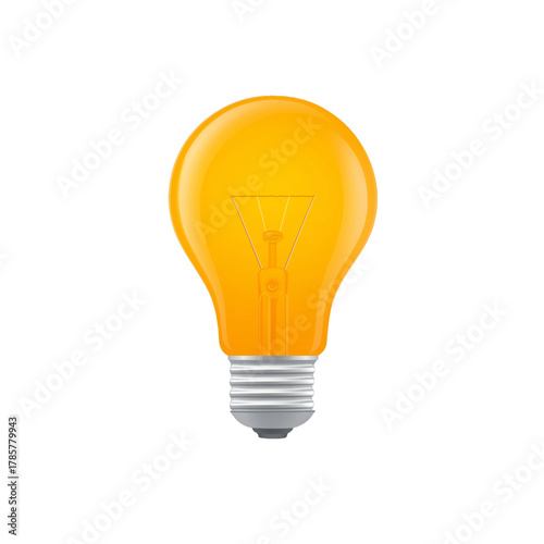 flat 2D icon vector illustrator a glowing light bul