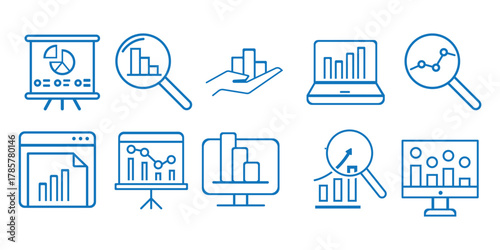 Business icons as growth security, growth time, financial institution.