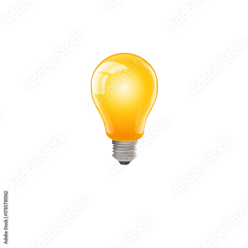 flat 2D icon vector illustrator a glowing light bul